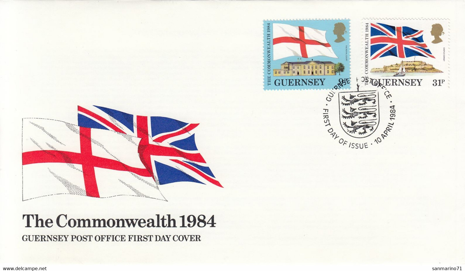 FDC GUERNSEY 284-285,flags - Covers