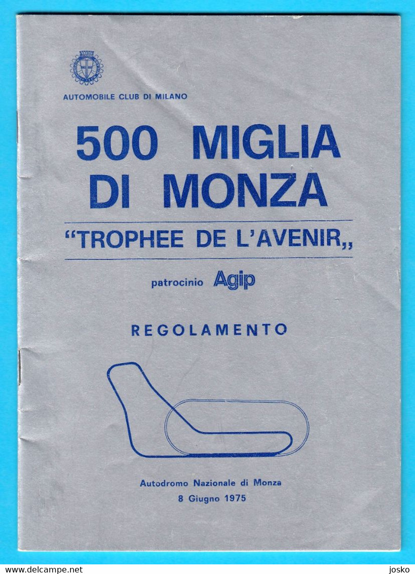 500 MIGLIA DI MONZA 1975 - Italy Vintage Programme * Automobile Club Di Milano Car Racing Programma Programm Italia - Programmes