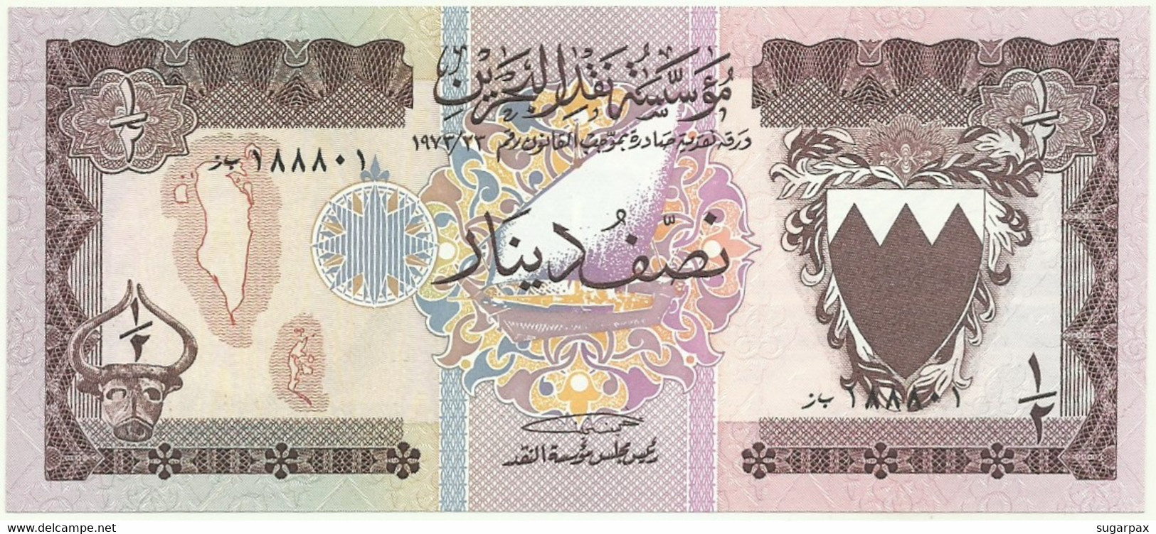 Bahrain - 1/2 Dinar - L. 1973 - Pick 7 - Unc. - Bahrain Monetary Agency - Bahrein
