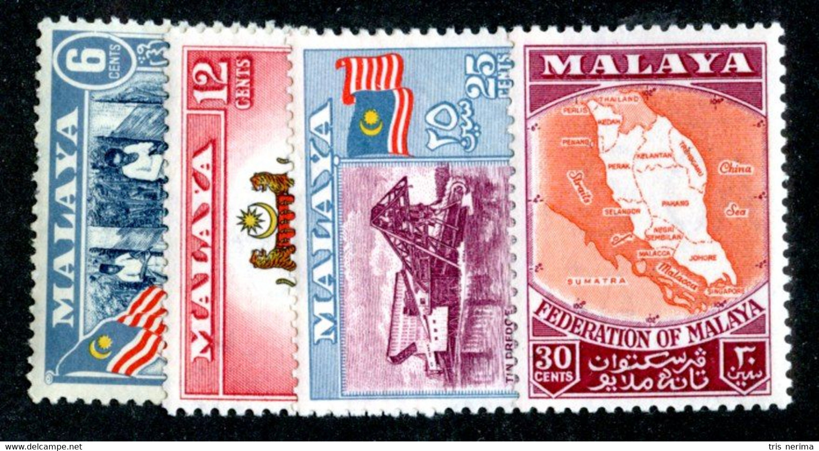 422 BCx Malaya 1957 SG. 1a/4 Mnh** ( All Offers 20% Off! ) - Malaya (British Military Administration)