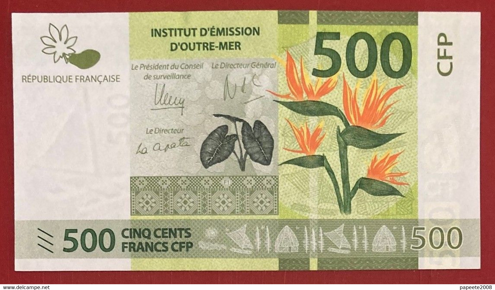 Polynésie Française - 500 FCFP - 2014 - 1er Jeu Signatures / Noyer-de Seze-La Cognata - Neuf  / Jamais Circulé - Frans Pacific Gebieden (1992-...)