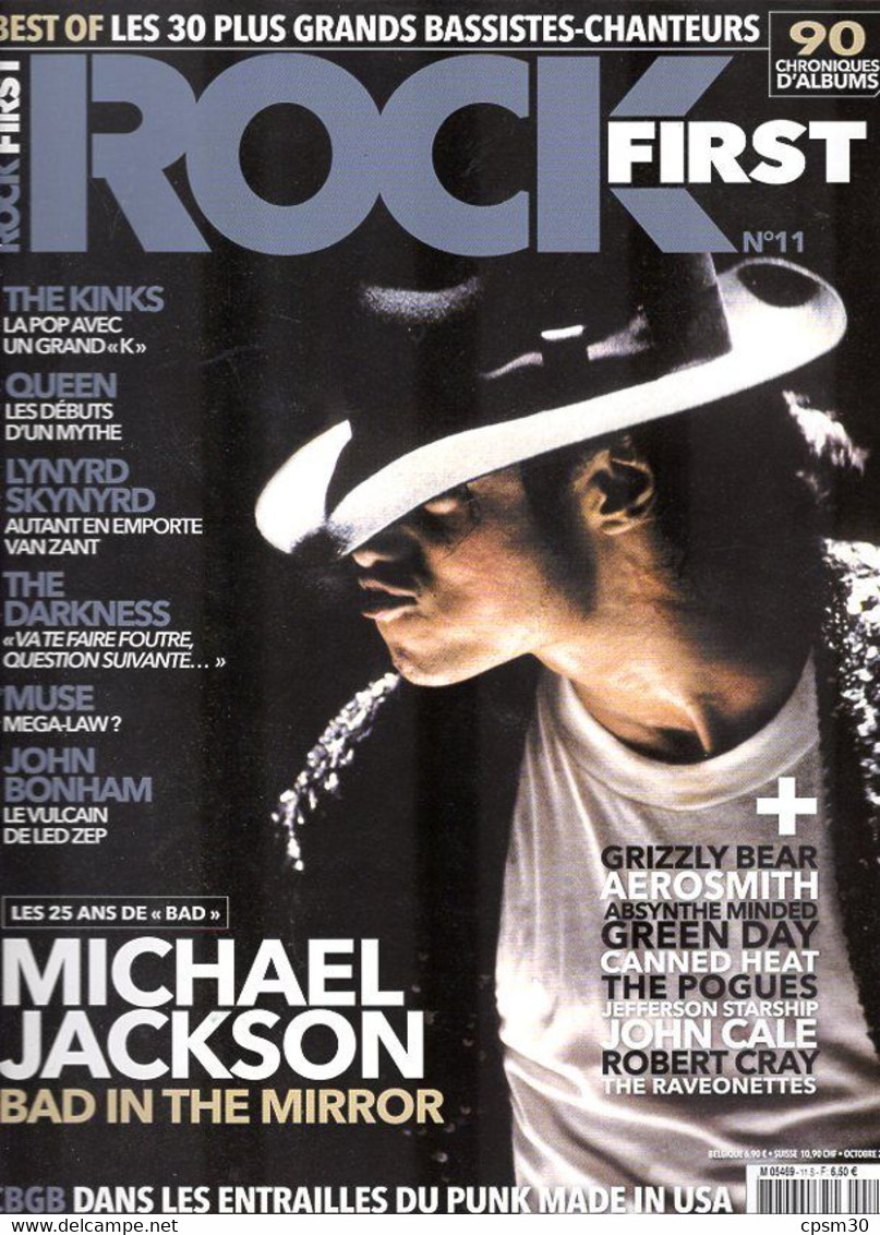 Revue ROCK First N° 11 Oct 2012 MICHAEL JACKSON, The Kinks, Queen, Lynyrd Skynyrd, The Darkness Etc... - Musique