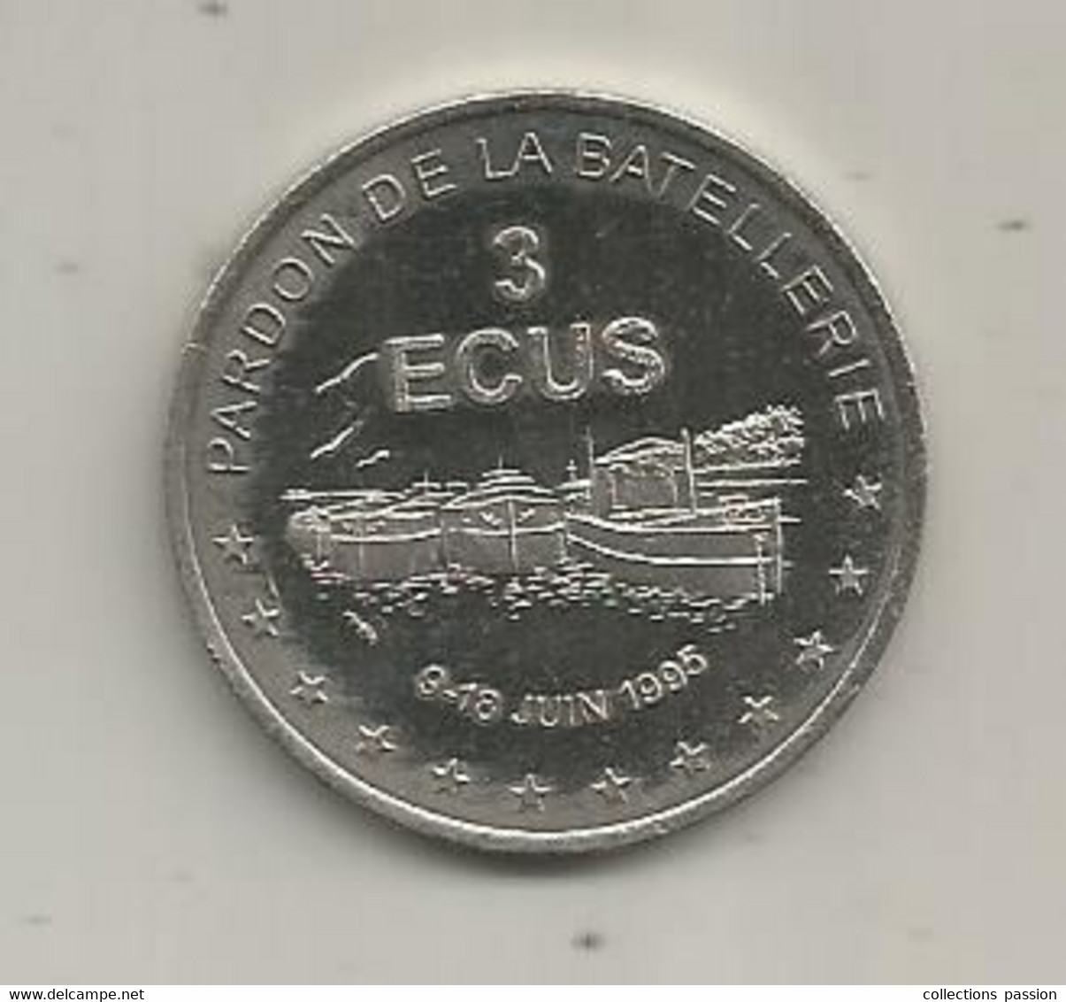 JC, Euros Des Villes, 3 écus De CONFLANS SAINTE HONORINE , Pardon De La Batellerie,  2 Scans - Euros Des Villes