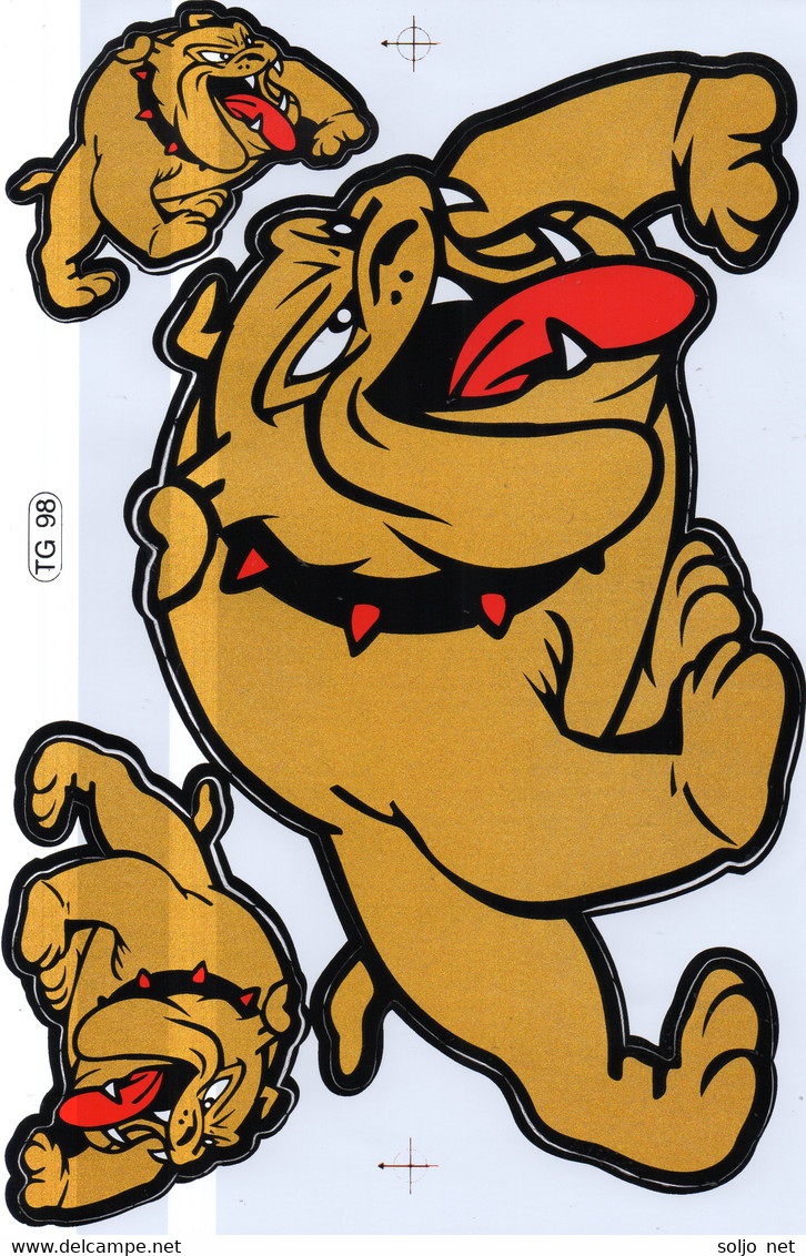 Bulldogge Hund Tiere Aufkleber / Buldog Dog Sticker A4 1 Bogen 27 X 18 Cm ST102 - Scrapbooking