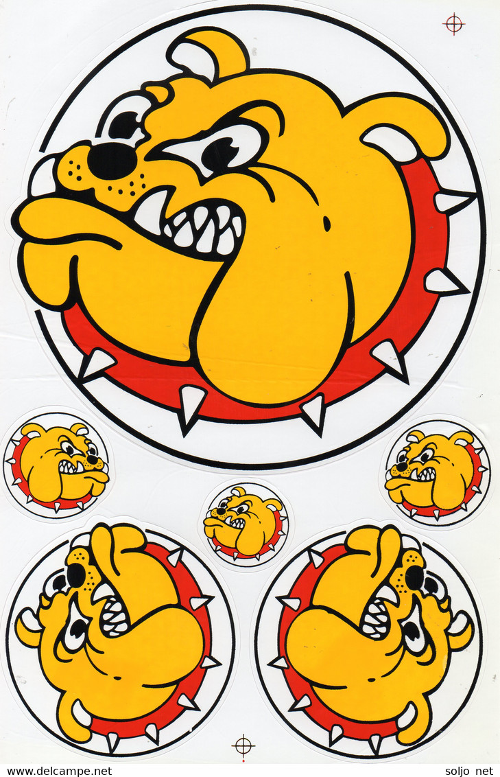 Bulldogge Hund Tiere Aufkleber / Buldog Dog Sticker A4 1 Bogen 27 X 18 Cm ST171 - Scrapbooking