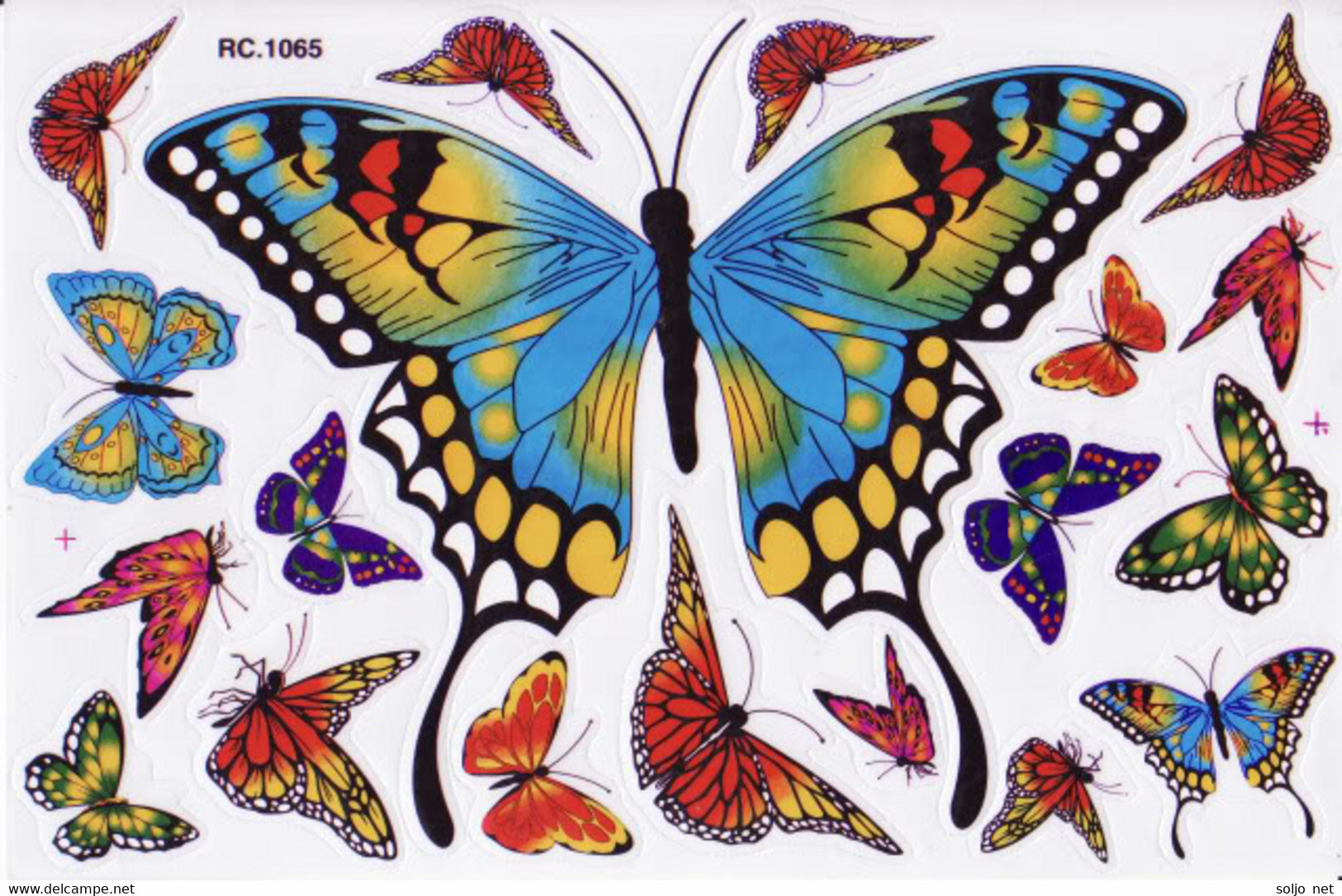 Schmetterling Insekten Tiere Aufkleber / Butterfly Sticker A4 1 Bogen 27 X 18 Cm ST048 - Scrapbooking