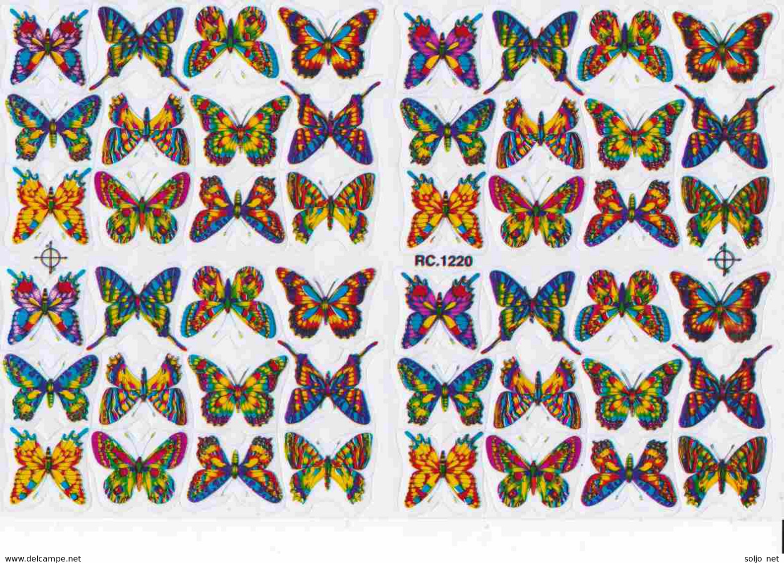 Schmetterling Insekten Tiere Aufkleber / Butterfly Sticker A4 1 Bogen 27 X 18 Cm ST380 - Scrapbooking