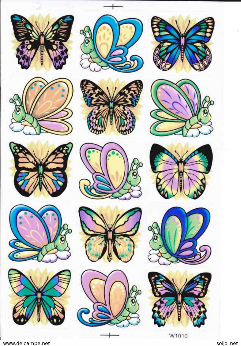 Schmetterling Insekten Tiere Aufkleber / Butterfly Sticker A4 1 Bogen 27 X 18 Cm ST395 - Scrapbooking