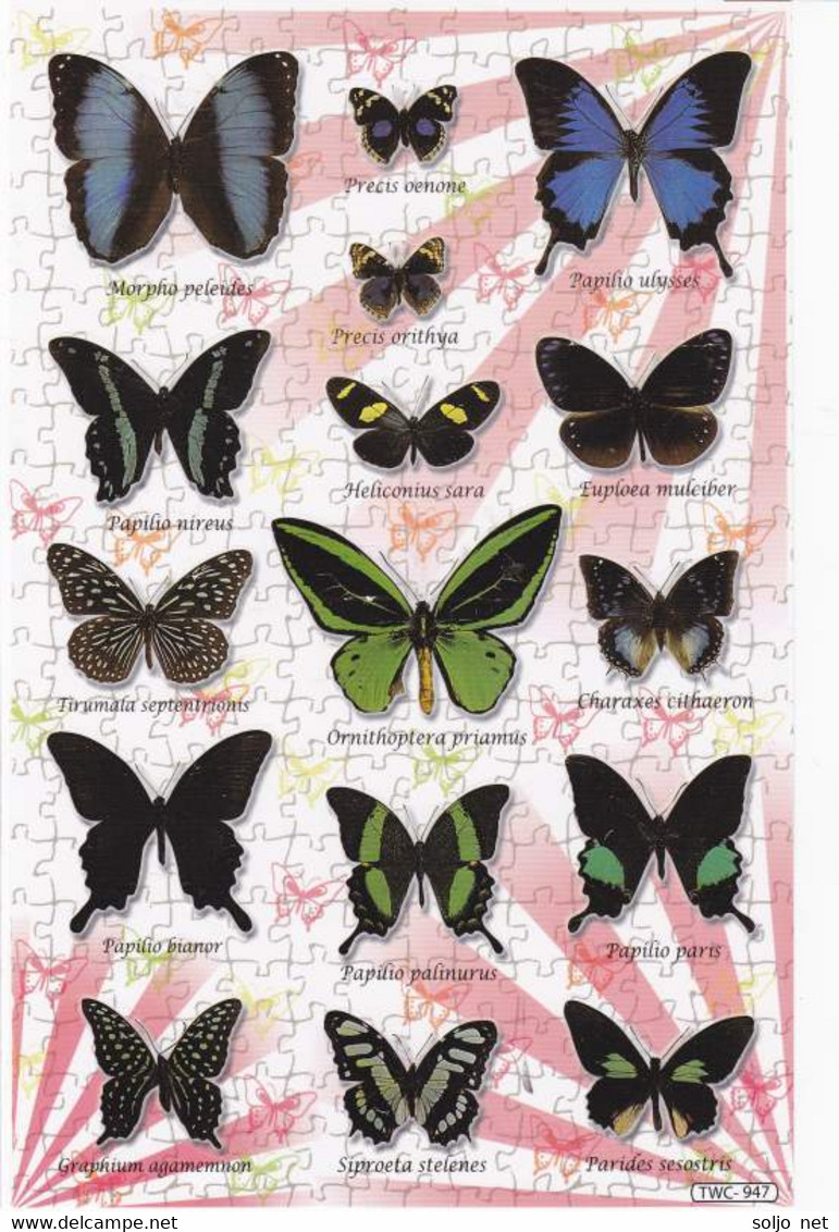 Schmetterling Insekten Tiere Aufkleber / Butterfly Sticker A4 1 Bogen 27 X 18 Cm ST410 - Scrapbooking