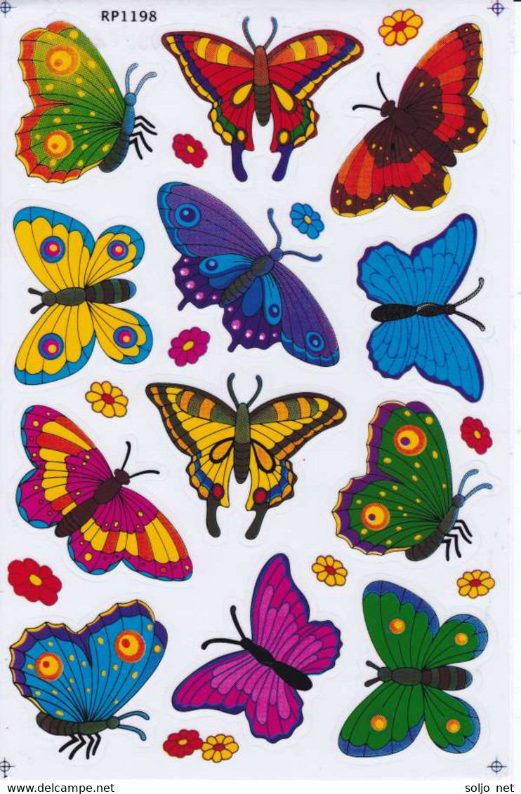 Schmetterling Insekten Tiere Aufkleber / Butterfly Sticker A4 1 Bogen 27 X 18 Cm ST422 - Scrapbooking