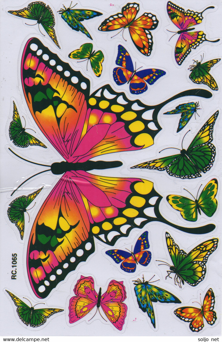 Schmetterling Insekten Tiere Aufkleber / Butterfly Sticker A4 1 Bogen 27 X 18 Cm ST563 - Scrapbooking