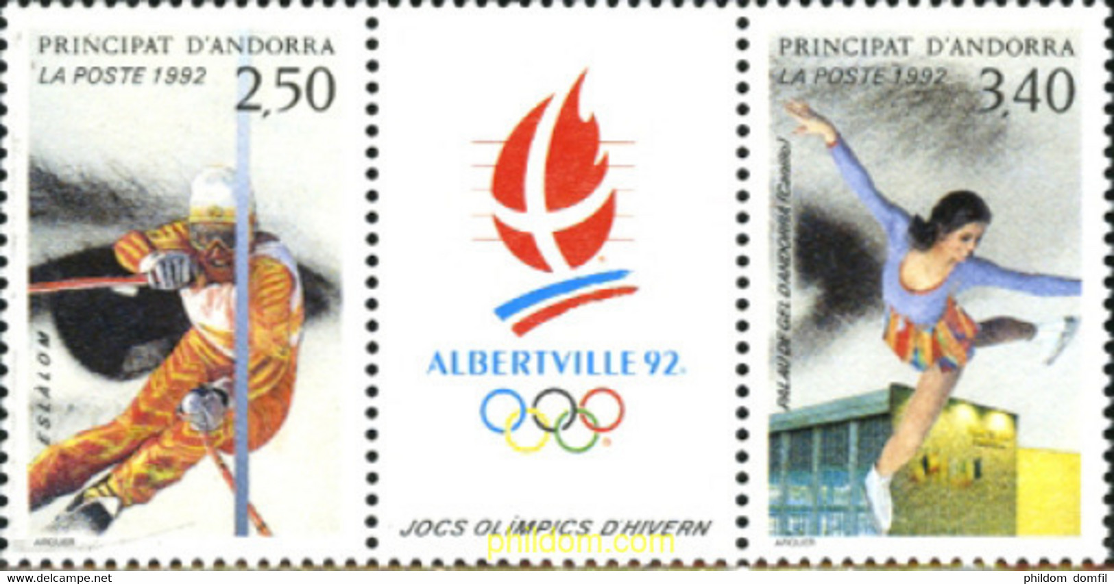 125524 MNH ANDORRA. Admón Francesa 1992 16 JUEGOS OLIMPICOS INVIERNO ALBERTVILLE 1992 - Colecciones