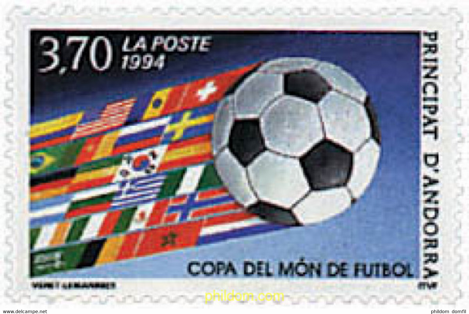 69949 MNH ANDORRA. Admón Francesa 1994 COPA DEL MUNDO DE FUTBOL. USA-94 - Collezioni