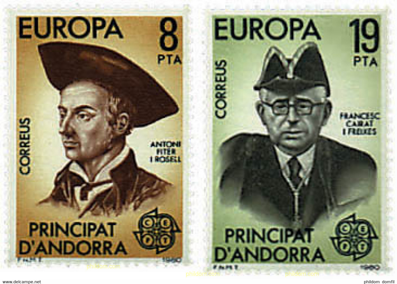 82165 MNH ANDORRA. Admón Española 1980 EUROPA CEPT. GENTE FAMOSA - Oblitérés