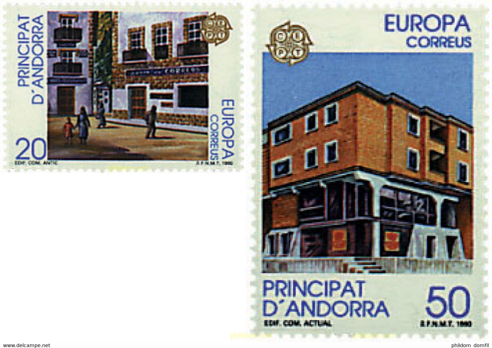 62759 MNH ANDORRA. Admón Española 1990 EUROPA CEPT. OFICINAS POSTALES - Oblitérés