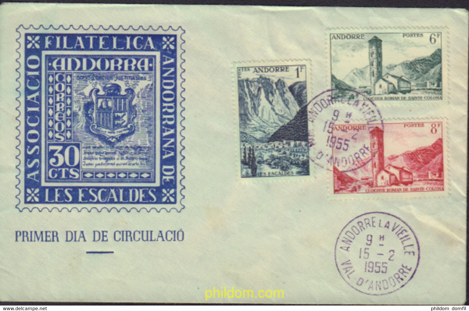 582079 MNH ANDORRA. Admón Francesa 1955 PAISAJES - Verzamelingen