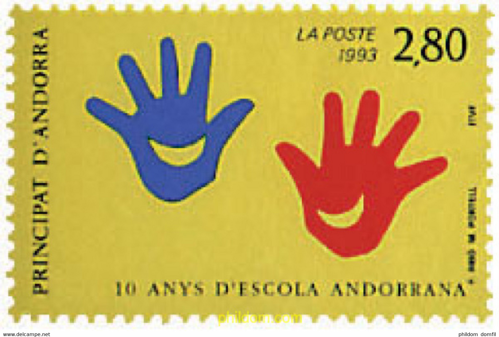 46113 MNH ANDORRA. Admón Francesa 1993 DIEZ AÑOS DE ESCUELA ANDORRANA - Verzamelingen