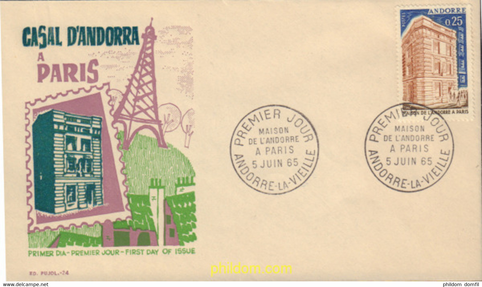 404682 MNH ANDORRA. Admón Francesa 1965 CASA DE ANDORRA EN PARIS - Collections