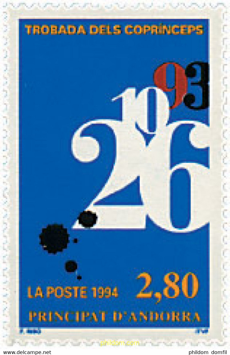 46115 MNH ANDORRA. Admón Francesa 1994 ENCUENTRO DE LOS CO-PRINCIPES - Collezioni