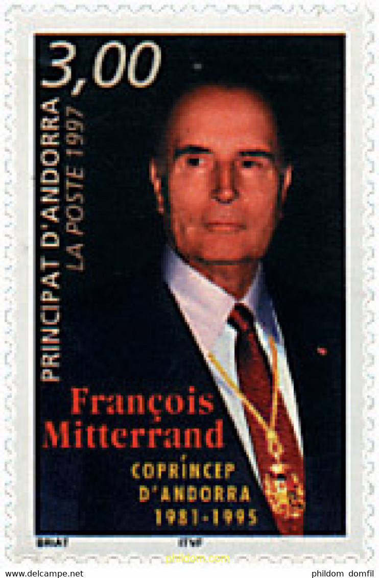 46129 MNH ANDORRA. Admón Francesa 1997 PRIMER ANIVERSARIO DE LA MUERTE DE F. MITTERRAND - Collections