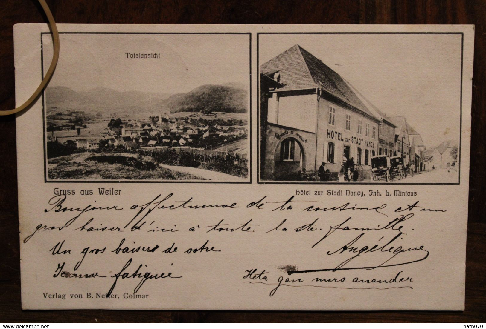 AK 1908 Cpa Gruss Aus Gruß Weiler Hotel Nancy Deutsches Reich Litho Elsass - Sonstige & Ohne Zuordnung