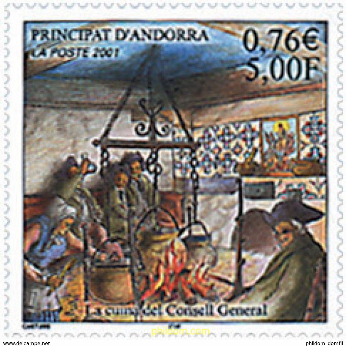 78142 MNH ANDORRA. Admón Francesa 2001 COCINA ANTIGUA DEL CONSEJO - Collections