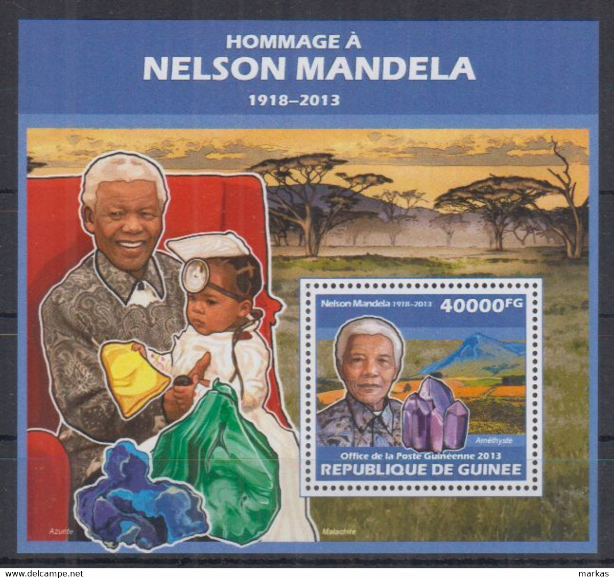 N12. Guinea MNH 2013 Flora - Minerals - Nelsons Mandela - Minéraux