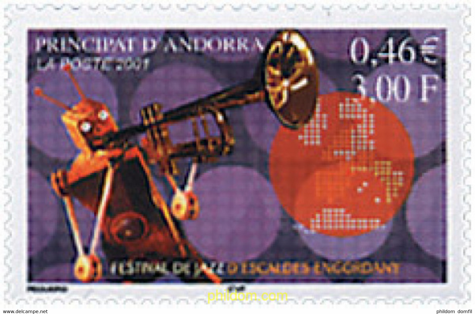 78140 MNH ANDORRA. Admón Francesa 2001 FESTIVAL DE JAZZ DE ESCALDES-ENGORDANY - Collezioni