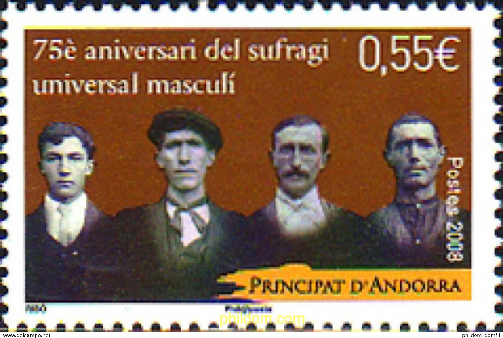 219020 MNH ANDORRA. Admón Francesa 2008 75 ANIVERSARIO DEL SUFRAGIO UNIVERSAL MASCULINO - Collections