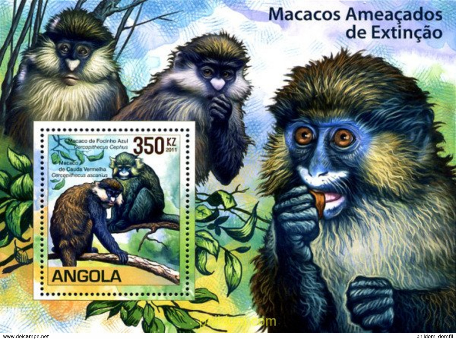 268519 MNH ANGOLA 2011 FAUNA - MACACOS - Scimpanzé