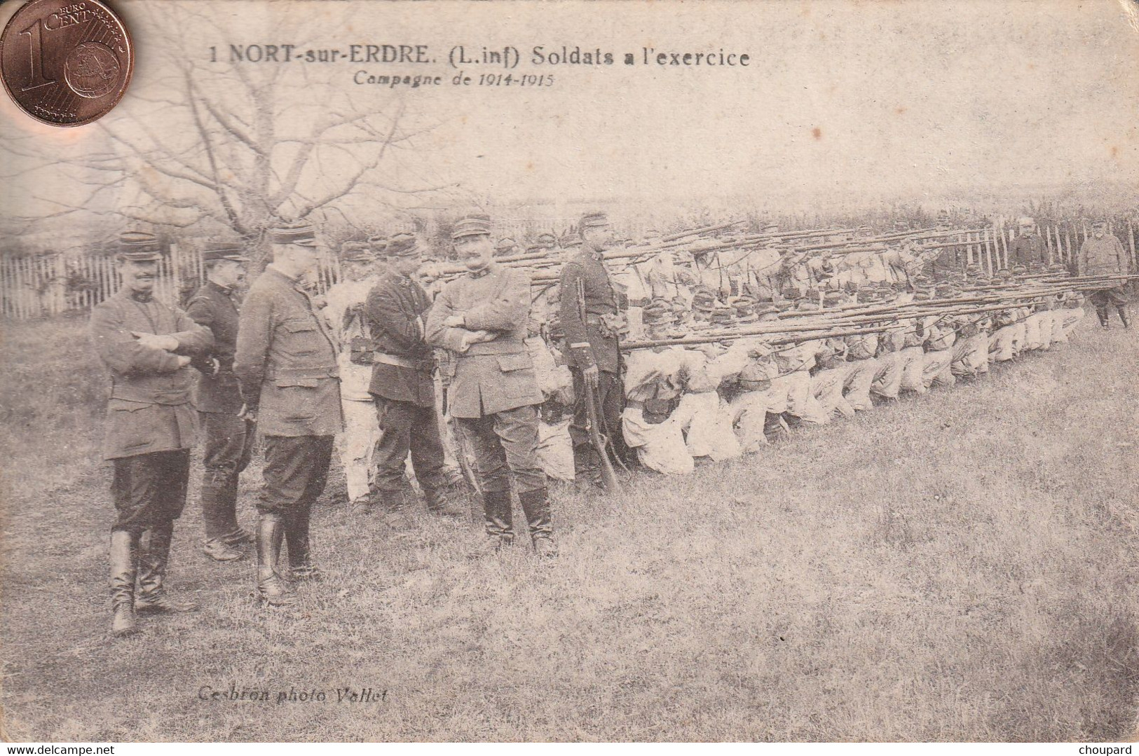 44 - Très Belle Carte Postale De   NORD SUR ERDRE   Soldats à L'exercice  Campagne 1914 1918 - Nort Sur Erdre