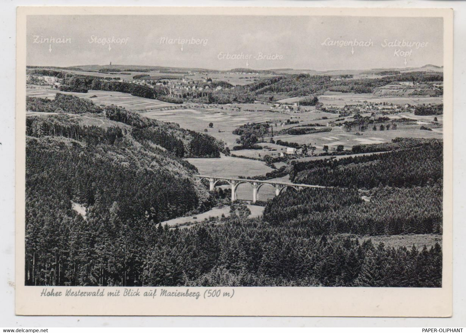 5439 BAD MARIENBERG, Bick Auf Den Ort Und Oberwesterwald, 1961 - Bad Marienberg