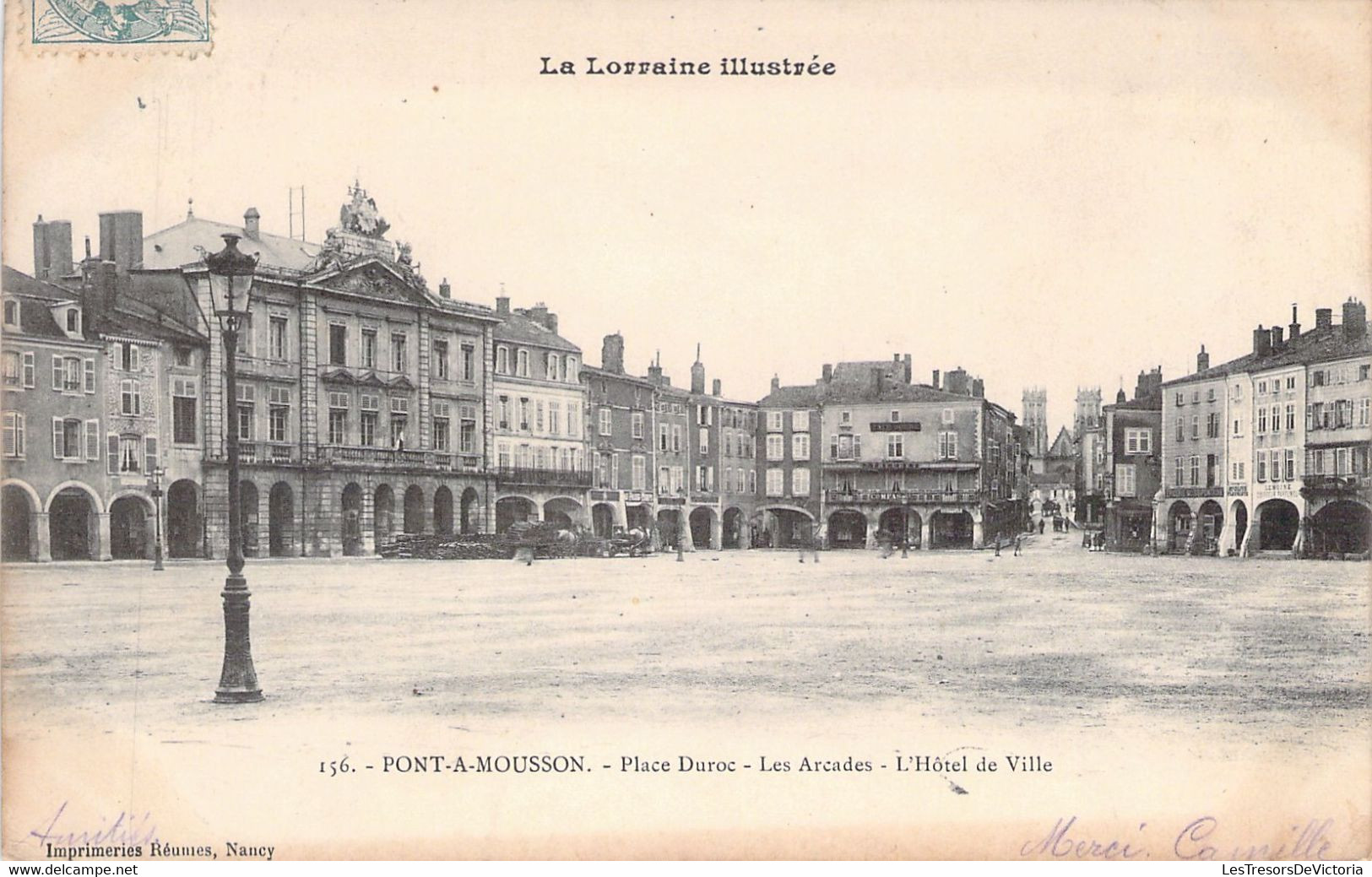 FRANCE - 54 - Pont A Mousson - Place Duroc - Les Arcades - L'Hôtel De Ville - Carte Postale Ancienne - Pont A Mousson