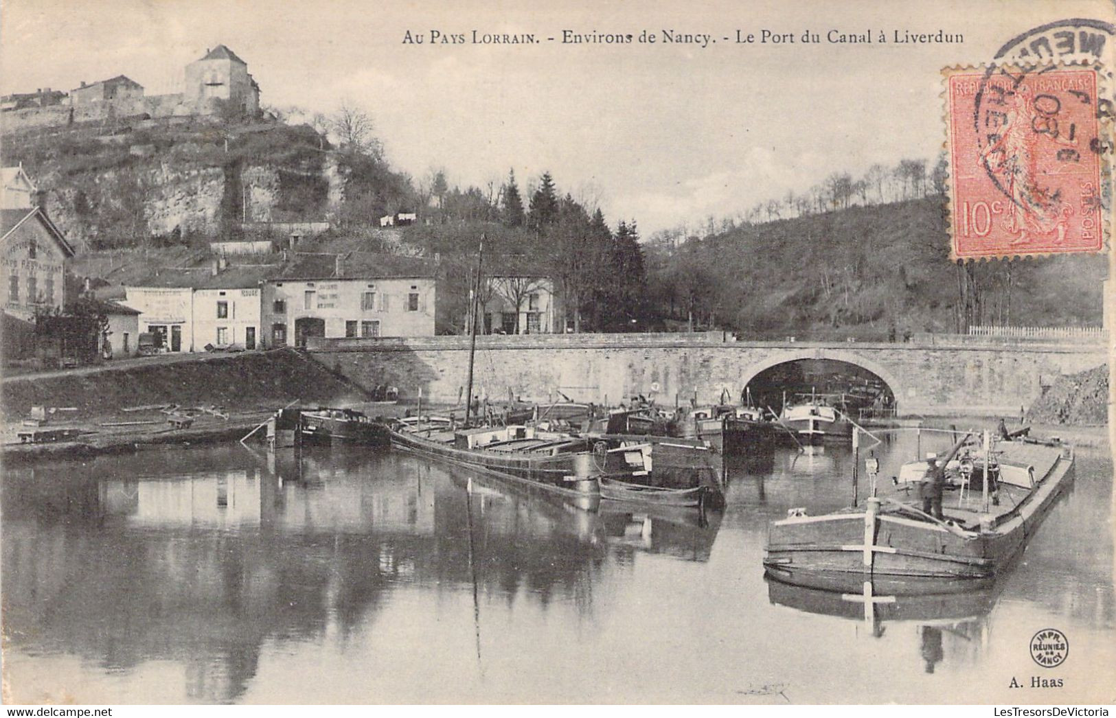 FRANCE - 54 - LIVERDUN - Le Port Du Canal - Péniche - Haas - Carte Postale Ancienne - Liverdun