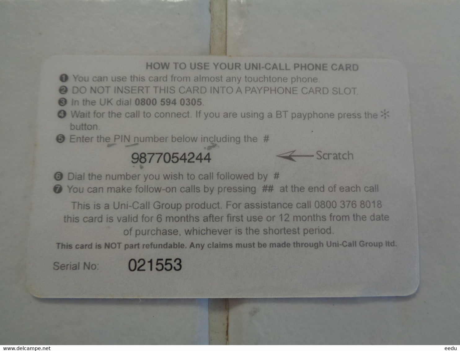 UK Phonecard - [ 9] Fehlliste