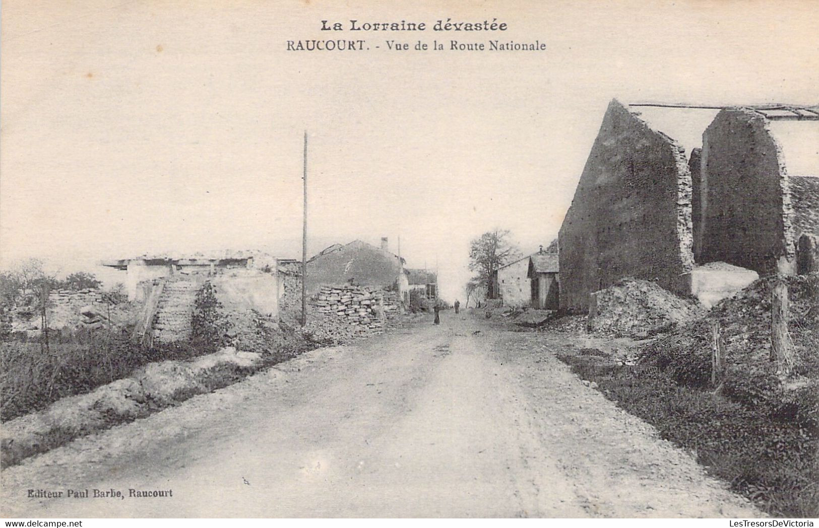 FRANCE - 54 - RAUCOURT - Vue De La Route Nationale - Paul Barbe - Carte Postale Ancienne - Autres & Non Classés