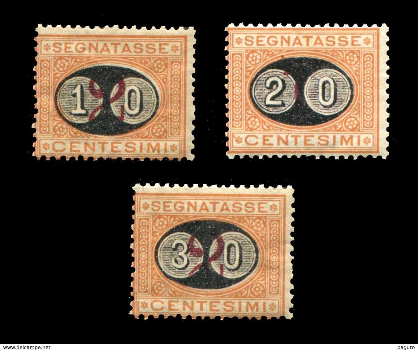 REGNO 1890-91 Segnatasse Mascherine 10 20 30 C. Serie Completa 3v. MNH - Taxe