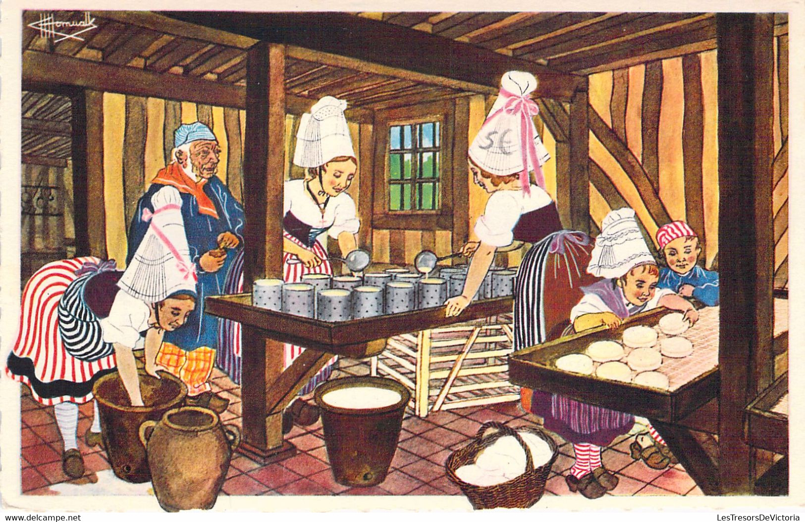 FRANCE - 61 - CAMEMBERT - En Parcourant La Normandie - Fabrication Du Camembert - Artaud - Carte Postale Ancienne - Autres & Non Classés