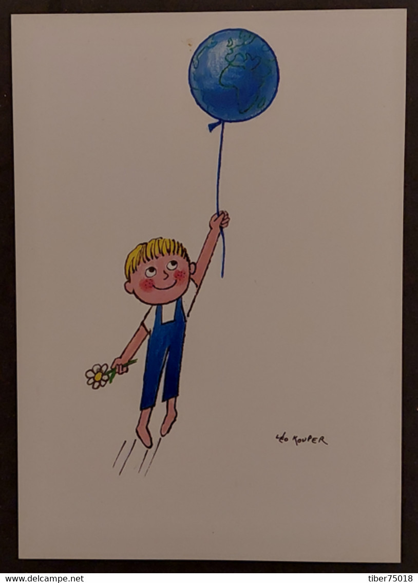 Carte Postale : L'Enfant Et Le 3e Millénaire (ballon Mappemonde) Illustration : Léo Kouper - Kouper