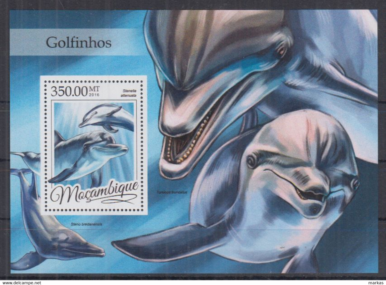 O12. Mozambique MNH 2016 Fauna - Fishes - Dolphins - Dauphins