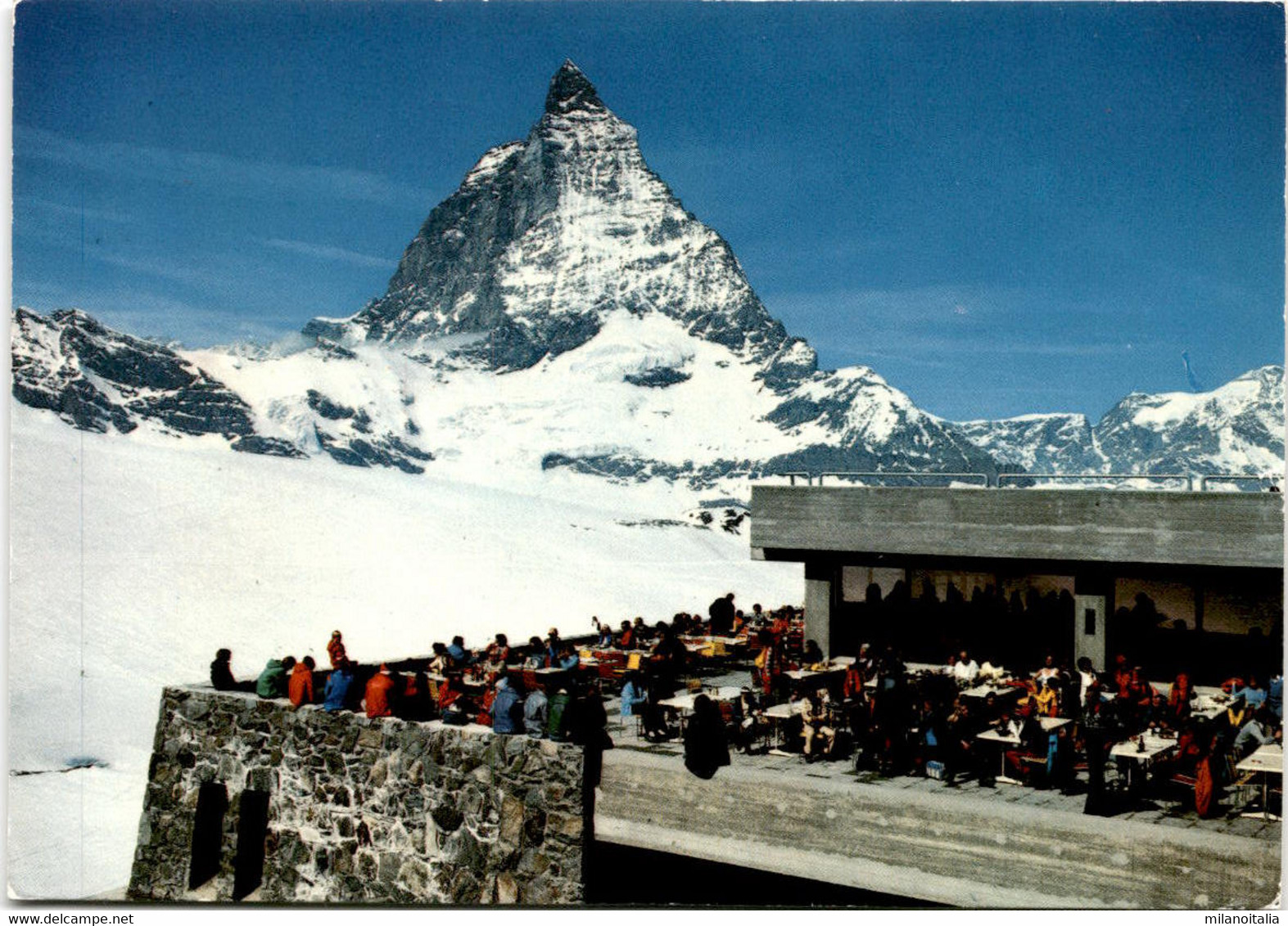 Trockener Steg Bei Zermatt - Terrasse Restaurant Glacier Theodul (49861) * 23. 2. 1978 - Steg