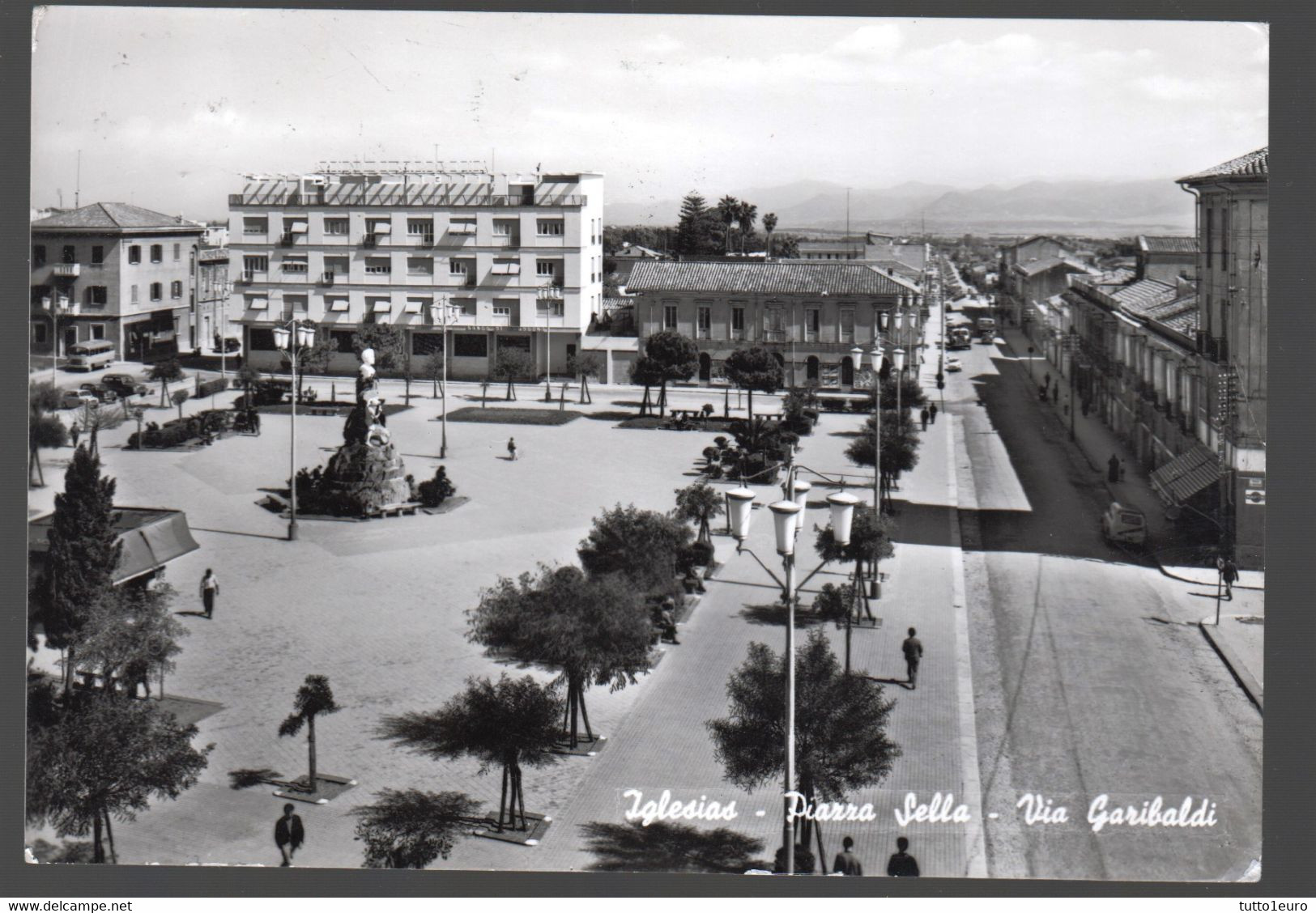 IGLESIAS -1960 - PIAZZA SELLA E VIA GARIBALDI - Iglesias