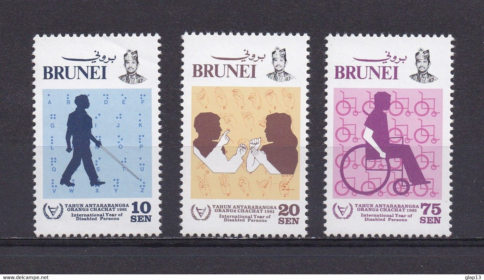 BRUNEI 1981 TIMBRE N°275/77 NEUF** HANDICAP - Brunei (1984-...)