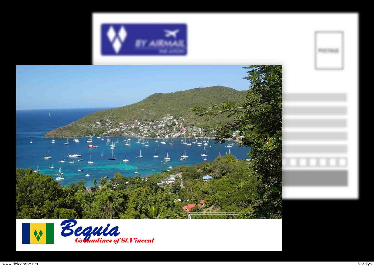 St.Vincent / Bequia / Postcard / View Card / Flag - Saint Vincent E Grenadine