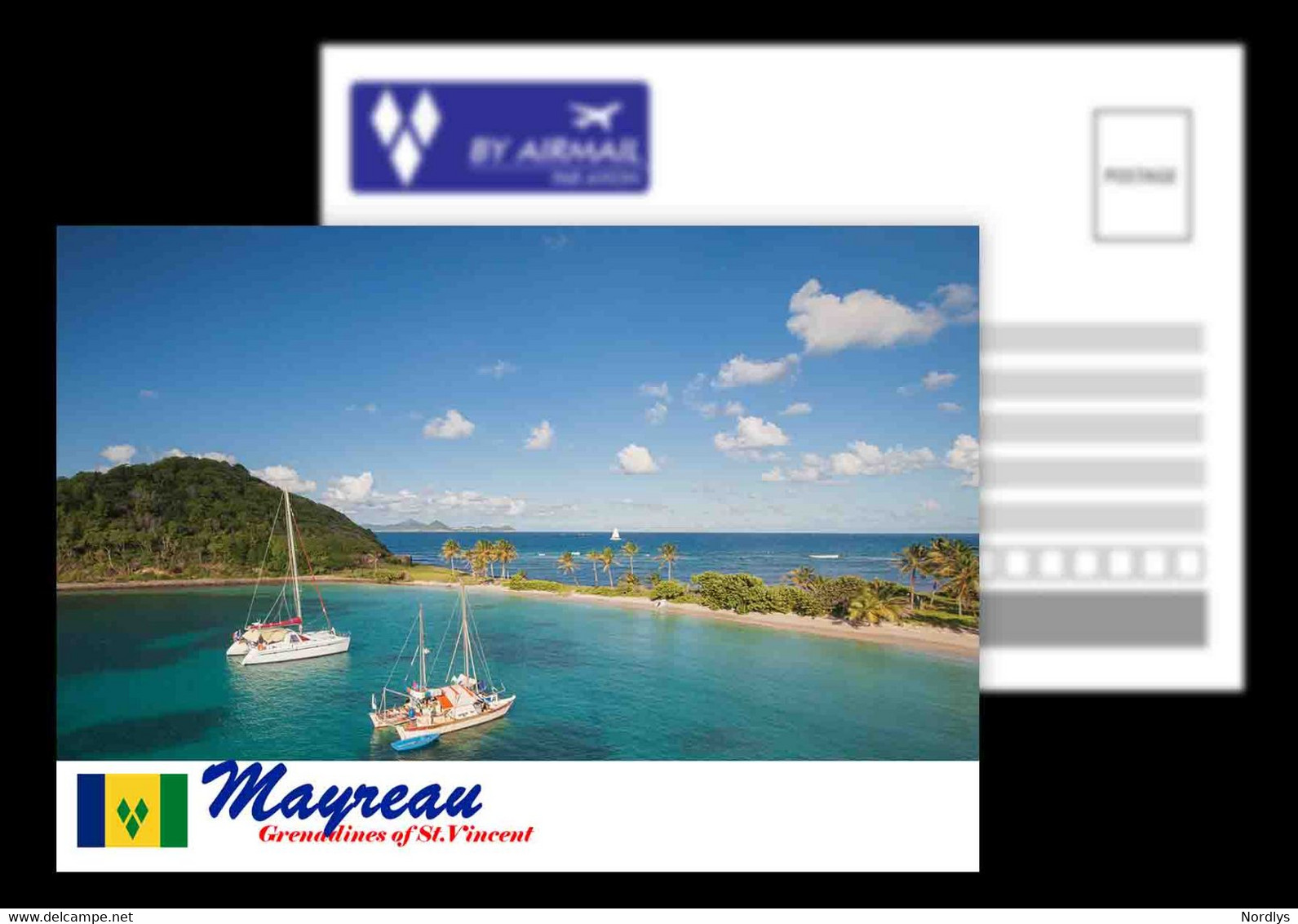 St.Vincent / Mayreau / Postcard / View Card / Flag - Saint-Vincent-et-les Grenadines