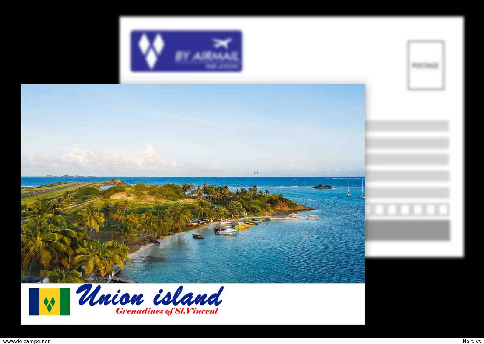 St.Vincent / Union Island / Postcard / View Card / Flag - San Vicente Y Las Granadinas