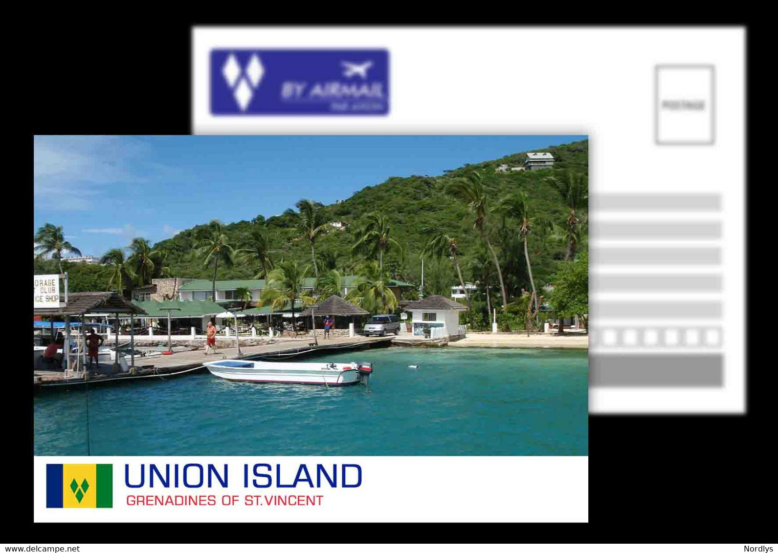 St.Vincent / Union Island / Postcard / View Card / Flag - Saint-Vincent-et-les Grenadines