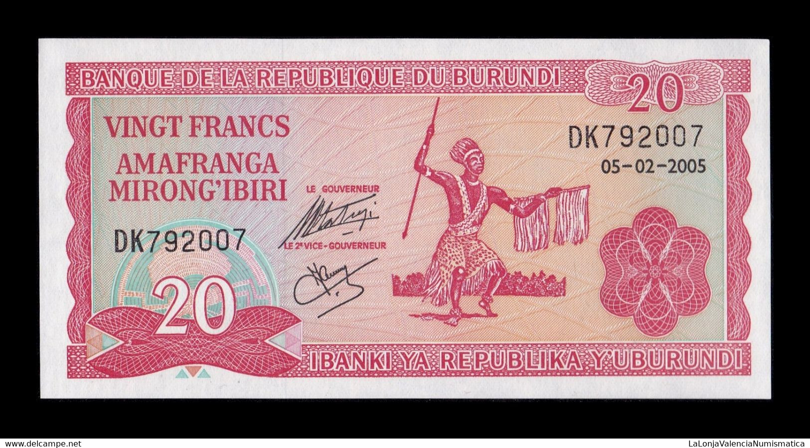 Burundi 20 Francs 2005 Pick 27d Sc Unc - Burundi