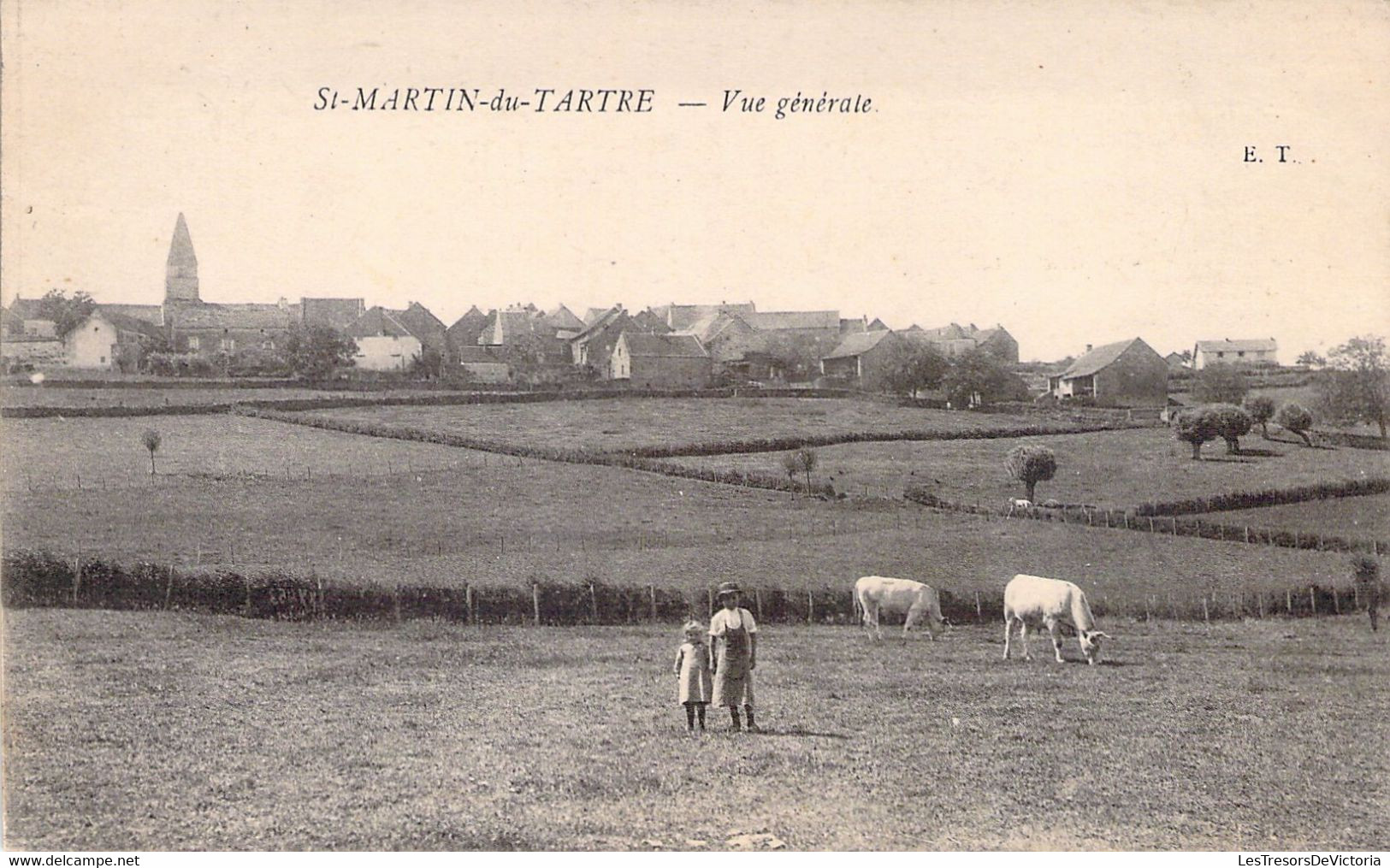 FRANCE - 71 - Saint MARTIN Du TARTRE - Vue Générale - Vache - ET - Carte Postale Ancienne - Sonstige & Ohne Zuordnung