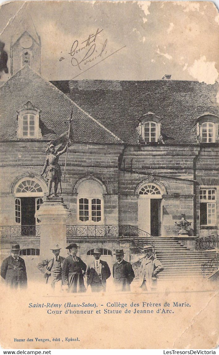 FRANCE - 70 - SAINT REMY - Collège Des Frères De Marie - Cour D'honneur Et Statue Jeanne D'Arc - Carte Postale Ancienne - Andere & Zonder Classificatie